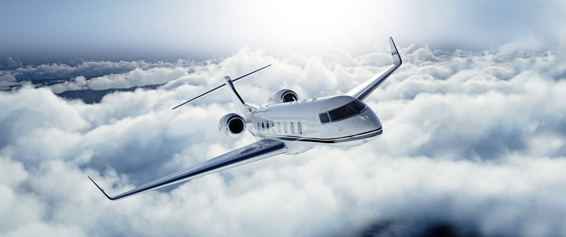 Luxuriöser Business Jet mit Safety Card